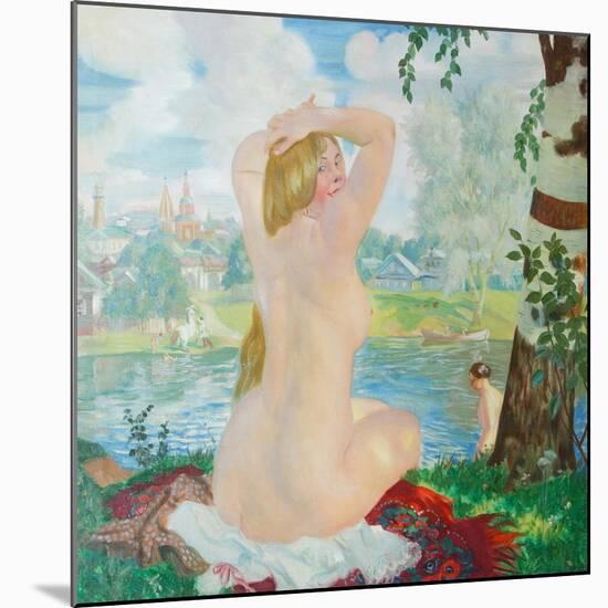 A Bather, 1921-Boris Michaylovich Kustodiev-Mounted Giclee Print