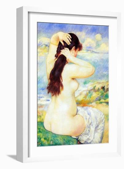A Bather-Pierre-Auguste Renoir-Framed Art Print