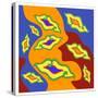 A Batik Pattern with a Colorful Background-mazhul-Stretched Canvas