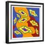 A Batik Pattern with a Colorful Background-mazhul-Framed Photographic Print