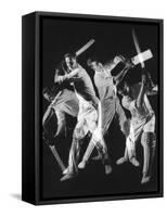 A Batsman Exhibitis Four Different Shots-Heinz Zinram-Framed Stretched Canvas