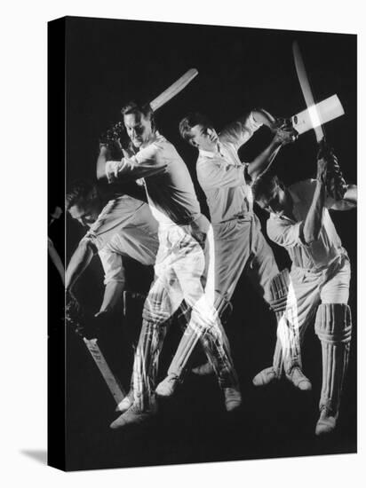 A Batsman Exhibitis Four Different Shots-Heinz Zinram-Stretched Canvas