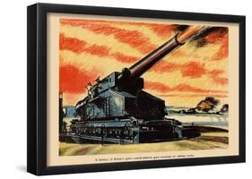 A Battery of Britain's Giant Coastal-Defence Guns WWII War Propaganda Art Print Poster-null-Framed Poster