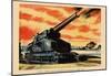 A Battery of Britain's Giant Coastal-Defence Guns WWII War Propaganda Art Print Poster-null-Mounted Poster