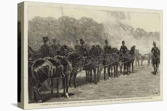 A Battery of the Royal Horse Artillery Firing a Royal Salute in Hyde Park When the Bells Proclaimed-null-Stretched Canvas