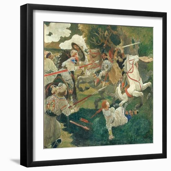 A Battle. a Scene from Russian History, 1900-1910-Fyodor Vladimirovich Shavrin-Framed Giclee Print