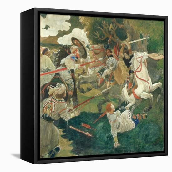 A Battle. a Scene from Russian History, 1900-1910-Fyodor Vladimirovich Shavrin-Framed Stretched Canvas