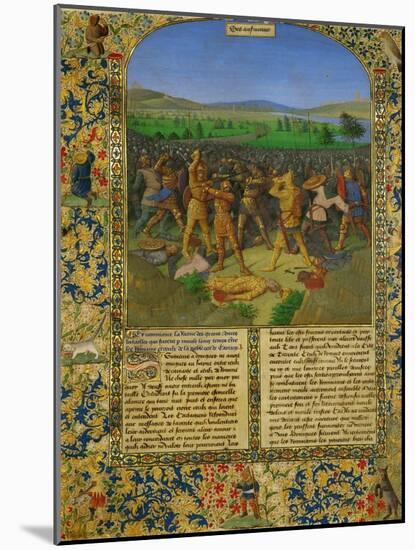 A Battle Between Romans and Carthaginians, Probably the Battle of Cannae (216 BCE)-Jean Fouquet-Mounted Giclee Print