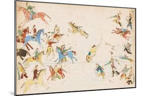 A Battle Between the Crow and Cheyenne Tribes, 1874-75-null-Mounted Giclee Print