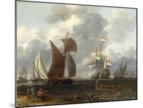 A Battle Offshore, 17th Century-Abraham Storck-Mounted Giclee Print