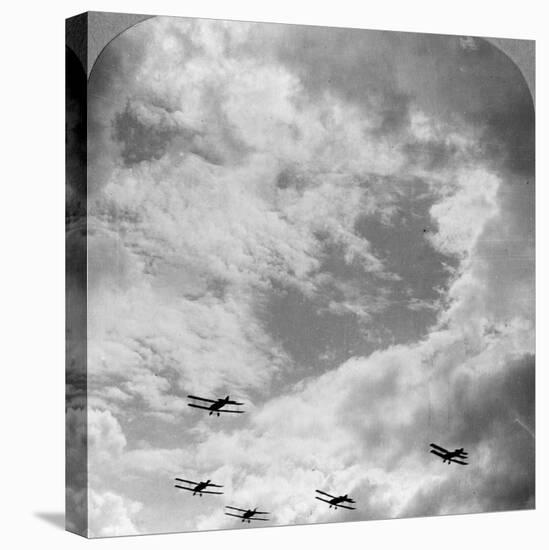 A Battle Squadron in Fighting Formation, World War I, C1914-C1918-null-Stretched Canvas