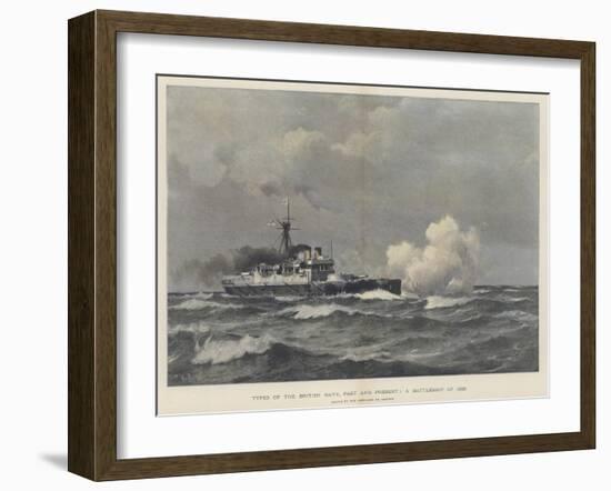 A Battleship of 1893-Eduardo de Martino-Framed Giclee Print