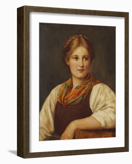 A Bavarian Peasant Girl-Franz Von Defregger-Framed Giclee Print