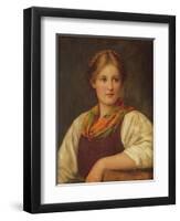 A Bavarian Peasant Girl-Franz Von Defregger-Framed Giclee Print