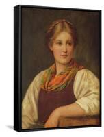 A Bavarian Peasant Girl-Franz Von Defregger-Framed Stretched Canvas