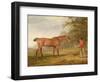 A Bay Horse Approached by a Stable-Lad with Food and a Halter, 1789-George Garrard-Framed Giclee Print