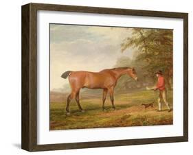 A Bay Horse Approached by a Stable-Lad with Food and a Halter, 1789-George Garrard-Framed Giclee Print