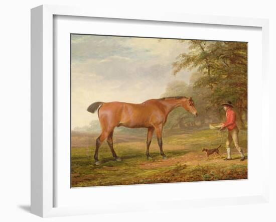 A Bay Horse Approached by a Stable-Lad with Food and a Halter, 1789-George Garrard-Framed Giclee Print