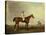 A Bay Racehorse with a Jockey Up on a Racehorse-Lambert Marshall-Stretched Canvas