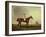 A Bay Racehorse with a Jockey Up on a Racehorse-Lambert Marshall-Framed Giclee Print