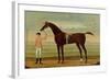 A Bay Racehorse with his Jockey on a Racecourse-Daniel Quigley-Framed Giclee Print