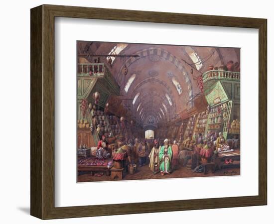 A Bazaar in Constantinople, 1873-Jean Brindesi-Framed Giclee Print