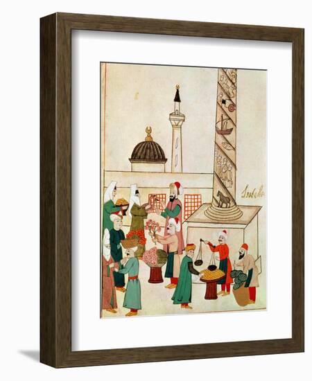 A Bazaar in Istanbul, circa 1580-null-Framed Giclee Print