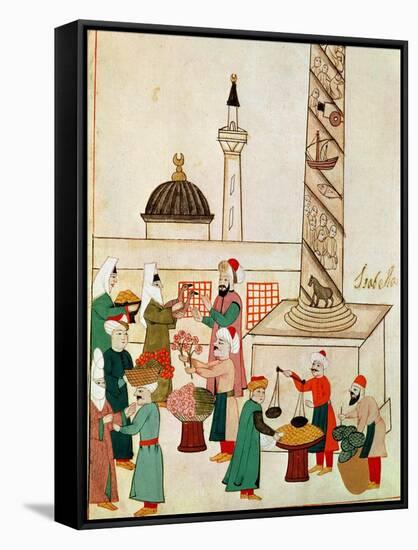 A Bazaar in Istanbul, circa 1580-null-Framed Stretched Canvas