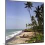 A Beach in Kerala, India, with Two Small Fishing Boats-PaulCowan-Mounted Premium Photographic Print