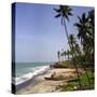 A Beach in Kerala, India, with Two Small Fishing Boats-PaulCowan-Stretched Canvas