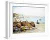 A Beach Scene in Cornwall, England-Thomas J. Purchas-Framed Giclee Print