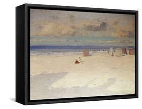 A Beach Scene-Eliseo Meifren y Roig-Framed Stretched Canvas