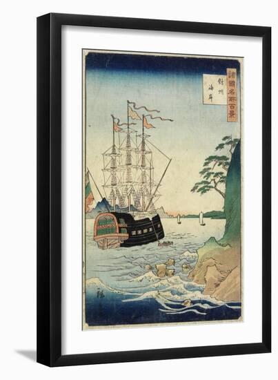 A Beach, Taishu Province, October 1860-null-Framed Giclee Print