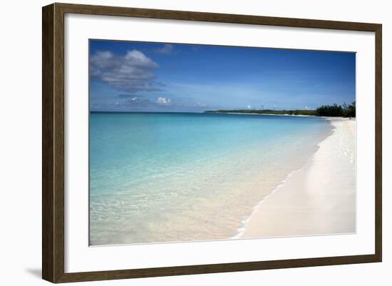 A Beach View at Half Moon Cay, with Golden Sands and Bright Blue Sea-Natalie Tepper-Framed Photo