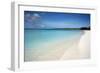 A Beach View at Half Moon Cay, with Golden Sands and Bright Blue Sea-Natalie Tepper-Framed Photo