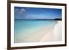 A Beach View at Half Moon Cay, with Golden Sands and Bright Blue Sea-Natalie Tepper-Framed Photo