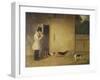 A Beagler Standing at the Door of the Kennels Calling Out the Beagles-William J. Pringle-Framed Giclee Print