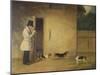 A Beagler Standing at the Door of the Kennels Calling Out the Beagles-William J. Pringle-Mounted Giclee Print