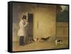 A Beagler Standing at the Door of the Kennels Calling Out the Beagles-William J. Pringle-Framed Stretched Canvas