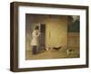 A Beagler Standing at the Door of the Kennels Calling Out the Beagles-William J. Pringle-Framed Giclee Print