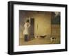 A Beagler Standing at the Door of the Kennels Calling Out the Beagles-William J. Pringle-Framed Giclee Print