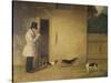 A Beagler Standing at the Door of the Kennels Calling Out the Beagles-William J. Pringle-Stretched Canvas