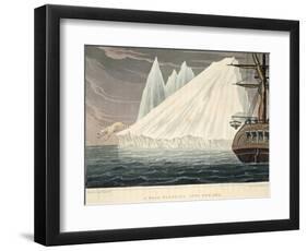 A Bear Plunging into the Sea, Illustration from 'A Voyage of Discovery...', 1819-John Ross-Framed Giclee Print