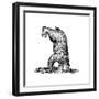 A Bear Standing on His Head, 14th Century-null-Framed Giclee Print