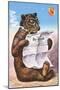 A Bear Wearing Spectacles and Smoking a Cigar-German School-Mounted Giclee Print