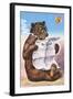 A Bear Wearing Spectacles and Smoking a Cigar-German School-Framed Giclee Print