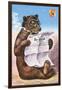 A Bear Wearing Spectacles and Smoking a Cigar-German School-Framed Giclee Print