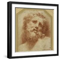 A Bearded Head, Looking Up (Possibly Laocoon)-Parmigianino-Framed Giclee Print