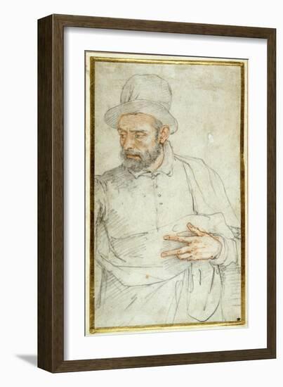 A Bearded Man, Half Length, Standing Dressed for the Street-Federico Zuccaro-Framed Giclee Print