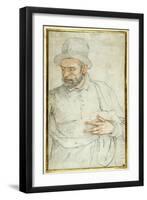 A Bearded Man, Half Length, Standing Dressed for the Street-Federico Zuccaro-Framed Giclee Print